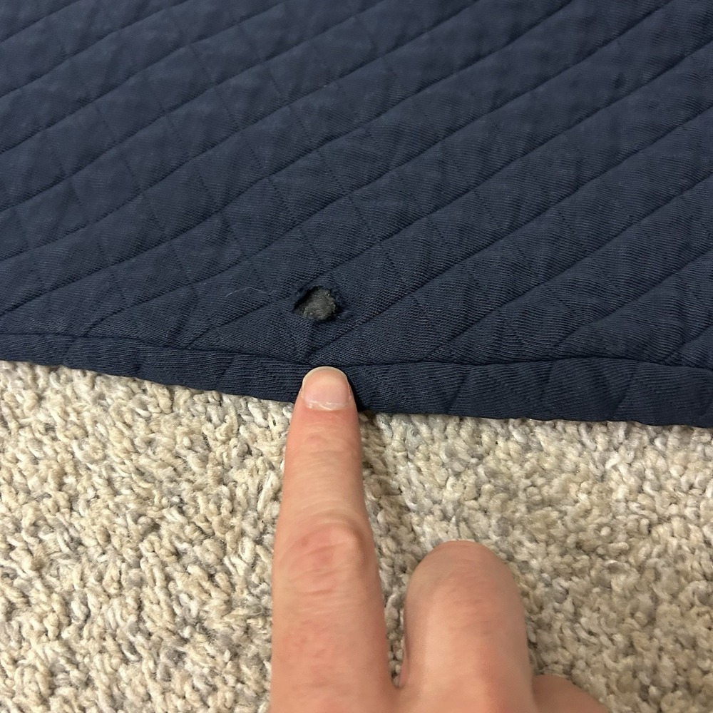 L.L. Bean Quilted 1/4 Sweater Mens XLT Tall Blue Pullover Traditonal Fit (Flaws) - Picture 6 of 10
